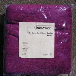 New Purple Soft Solid Color Fleece Coral Throw Blanket 50x70 Inches by Homesmart